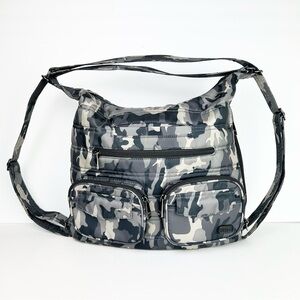 Lug Zipliner Camo Hobo Crossbody Lightweight Convertible Travel Organizer Bag